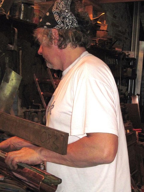 Patrick setting a seam
